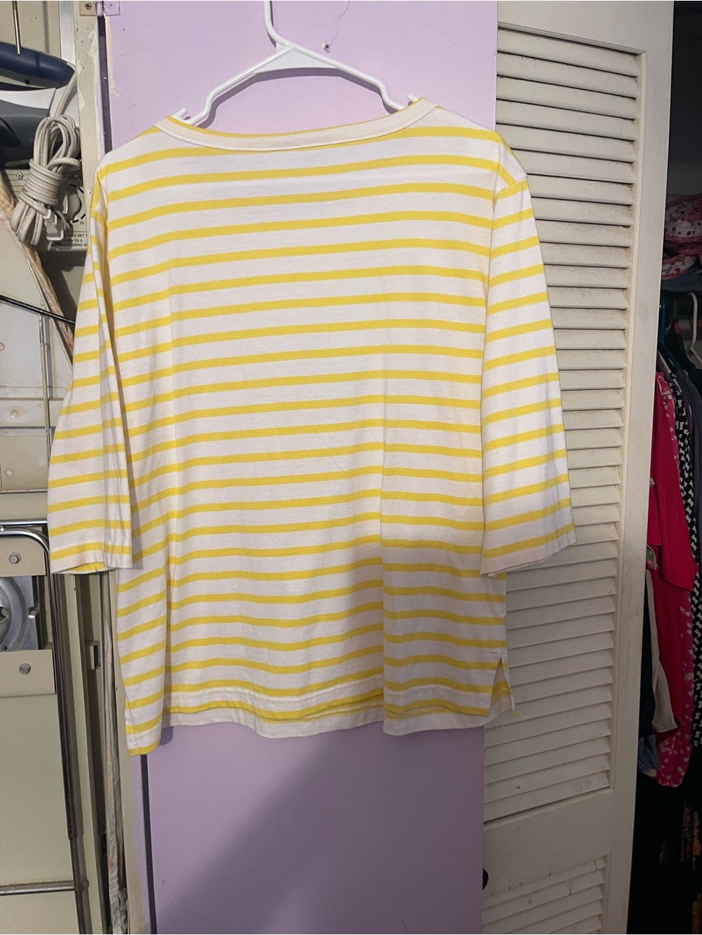 Yellow & White Striped Women’s Anchor Tee - Picture 2 of 3